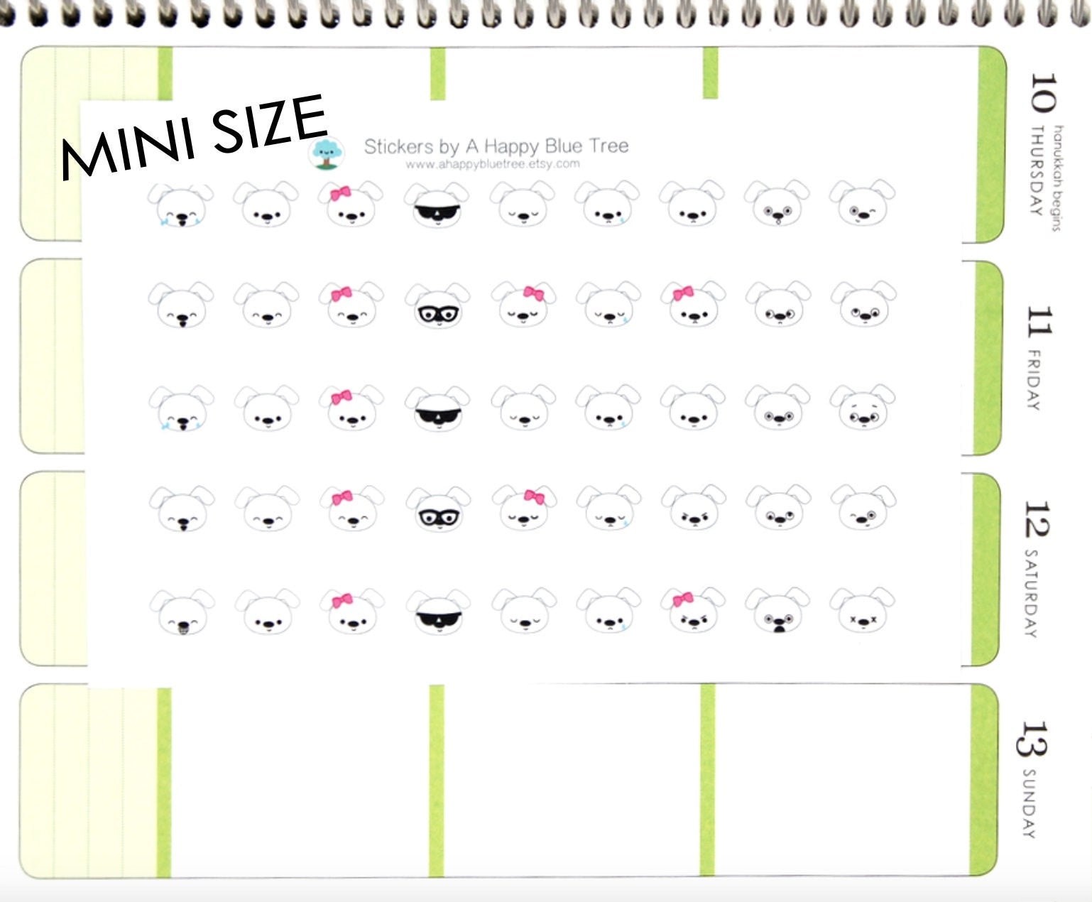 MINI Happy White Dog EMOTIONS Themed Stickers for Erin Condren Life ...