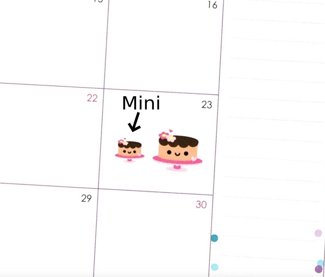 Happy MINI Celebration Cakes Tracker Reminder Erin Condren - Etsy