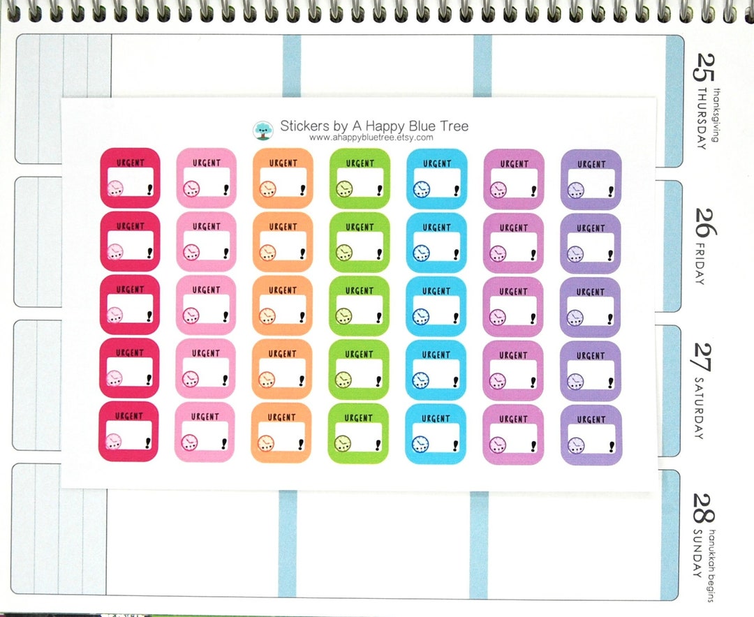 Happy Urgent Write-in Square Reminder Tracker Cute Kawaii Planner ...