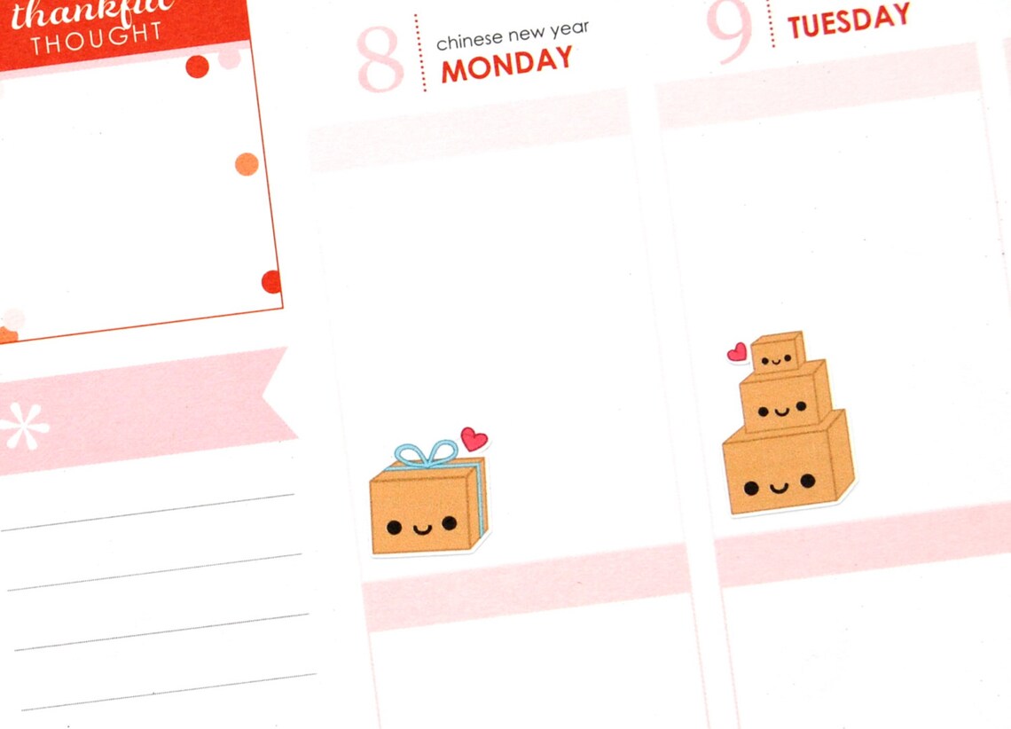 Happy Package Reminder Tracker Cute Kawaii Planner Stickers Erin ...
