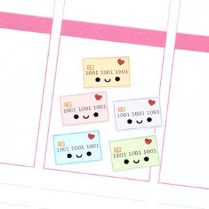 Happy Credit Card maandelijks herinnering tracker cute kawaii planner stickers erin Condren midori kalender Funny lening Bill betaling