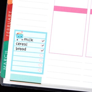 Szczęśliwe zakupy Lista Pełne naklejki na pudełko do Erin Condren Life Planner Pionowy 1,9 cala Mambi 365 Kawaii Słodka Zabawna Lista Kontrolna Zakupy
