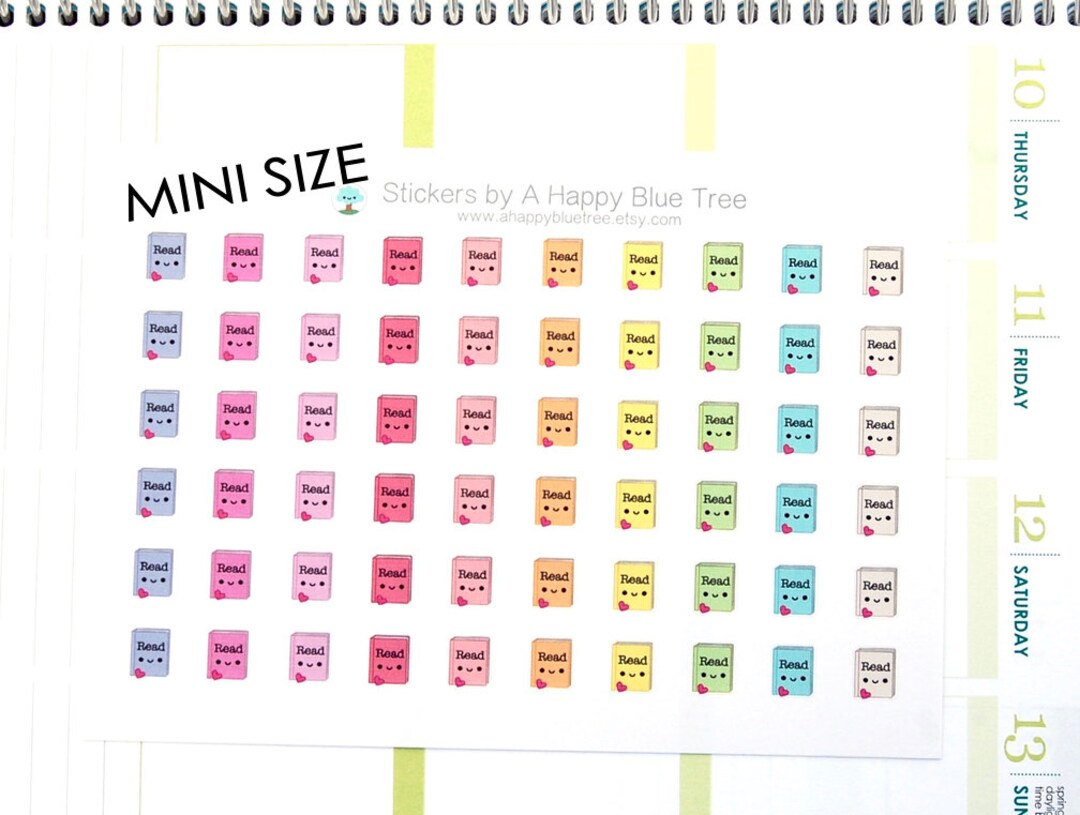 MINI Happy Book Read Tracker Reminder Cute Kawaii Personal Planner ...