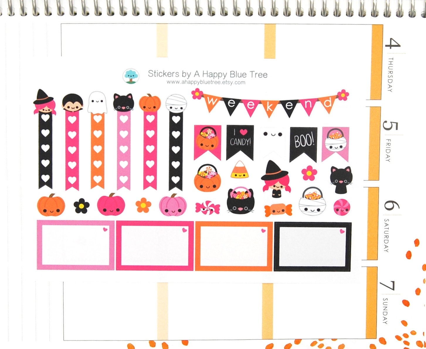 Happy Halloween Candy Sticker Set of 3 VERTICAL Erin Condren Etsy