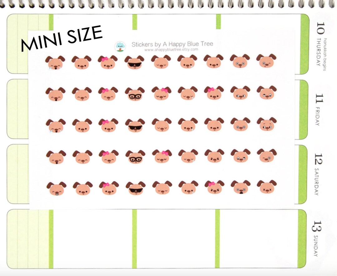 MINI Happy Brown Dog EMOTIONS Themed Stickers for Erin Condren Life ...
