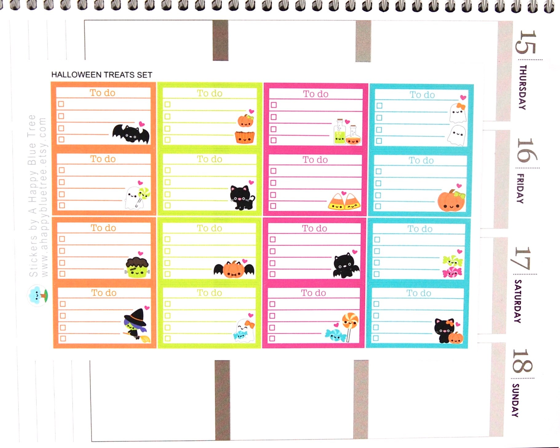 Happy Halloween Treats to Do List Half Box Stickers Erin Condren Life ...