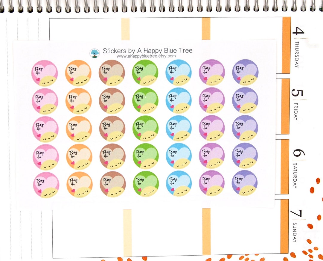 Happy Pray For/prayer Write in Tracker Reminder Cute Kawaii Planner ...
