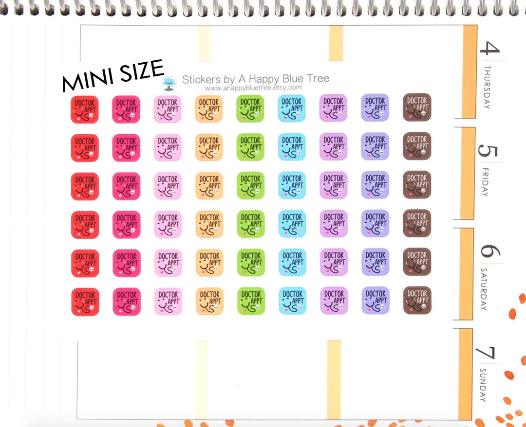 Happy MINI Doctor Appointment Reminder Tracker Cute Kawaii Planner ...