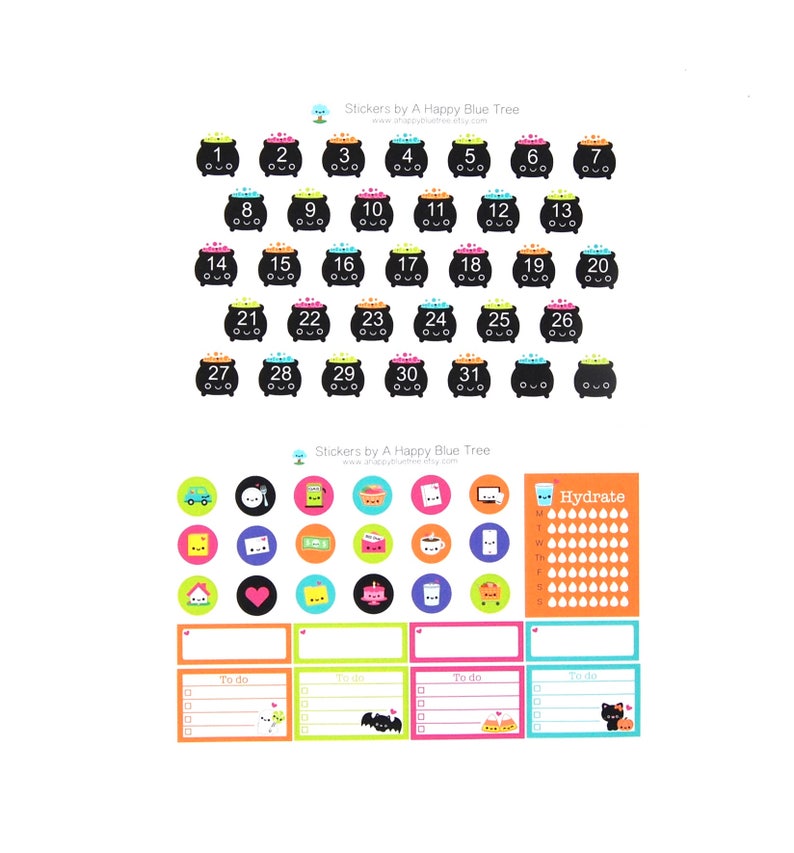 Happy Halloween Treats Sticker Set of 10 VERTICAL Erin Condren Life ...