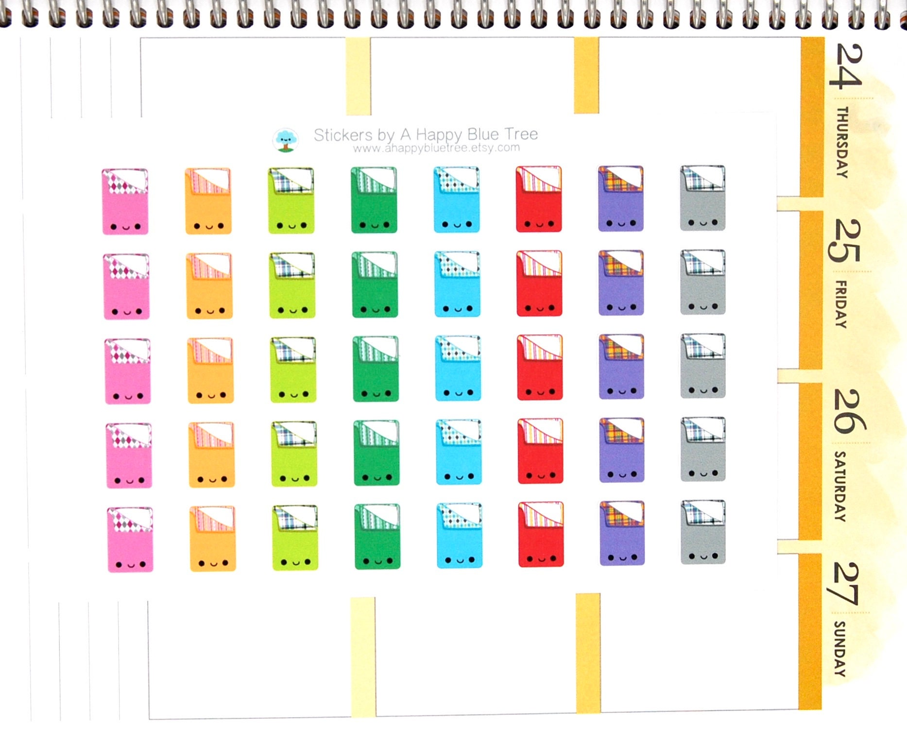Happy Sleeping Bag Sleepover Tracker Reminder Cute Kawaii Planner ...