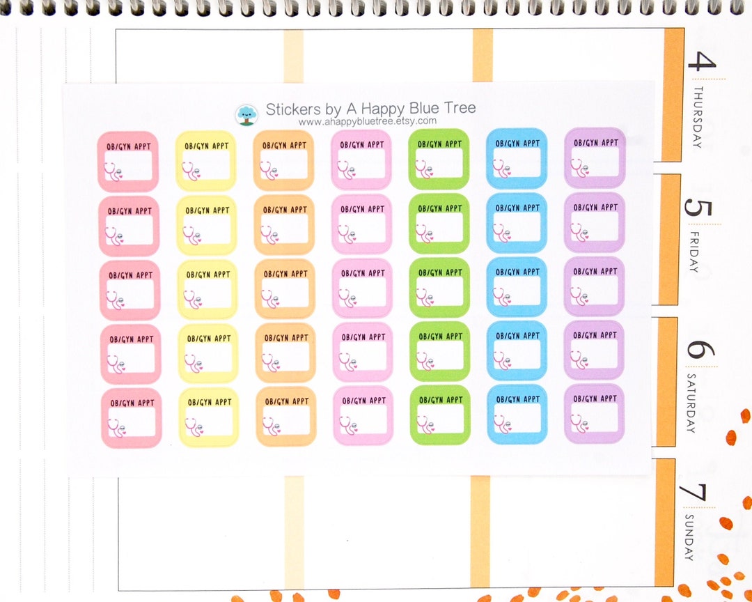 Happy OB/GYN Doctor Appointment Write in Reminder Tracker Cute Kawaii ...