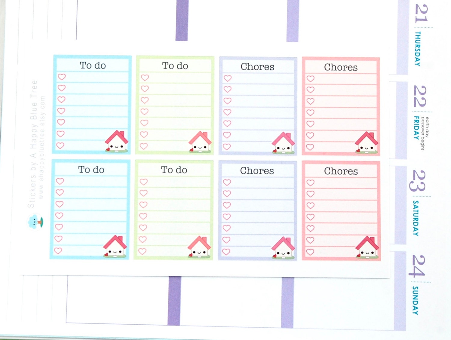 Happy Household Chores List Full Box Stickers for Erin Condren Life ...