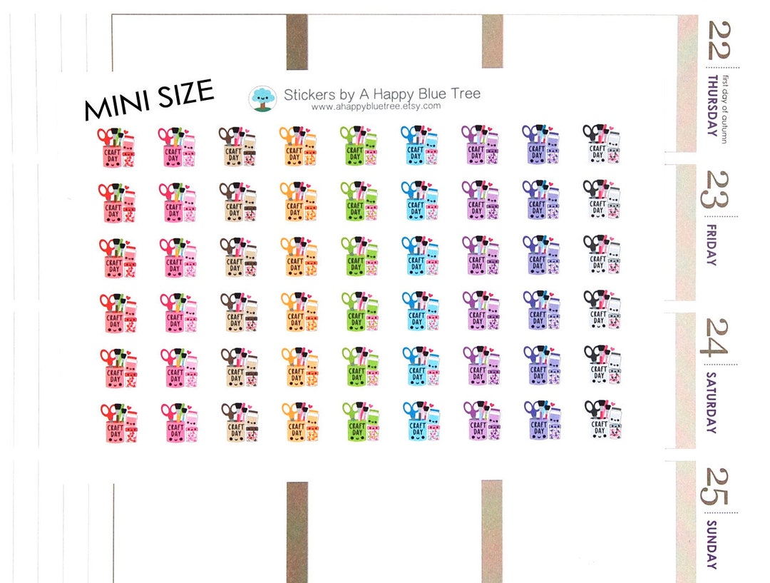 MINI Happy Craft Day Reminder Tracker Cute Kawaii Planner Stickers for ...