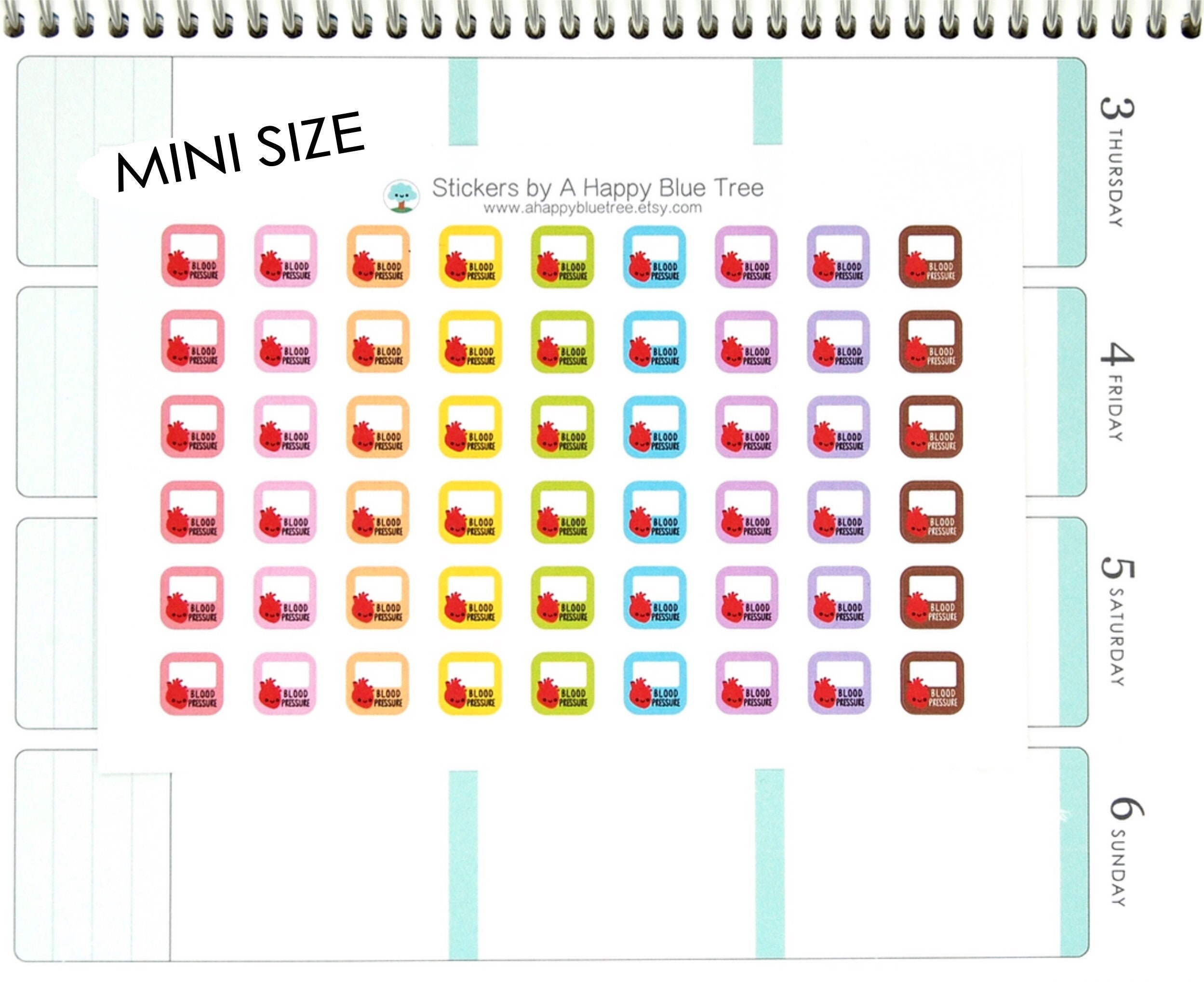 MINI Happy Blood Pressure Write in Square Reminder Tracker Cute Kawaii ...