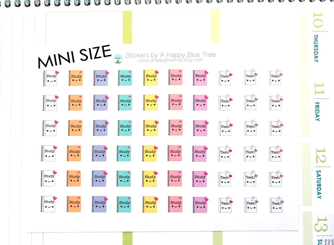 MINI Happy Study Test Reminder Tracker Cute Kawaii Personal Planner ...
