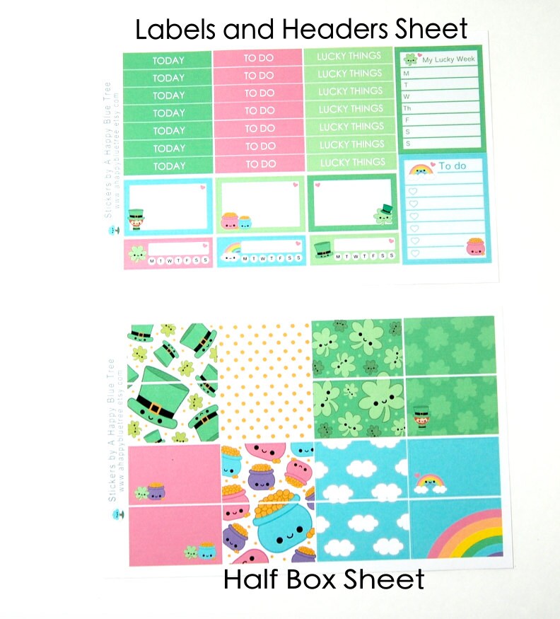 Happy Lucky St Patricks Day Sticker Set VERTICAL Erin Condren Life ...
