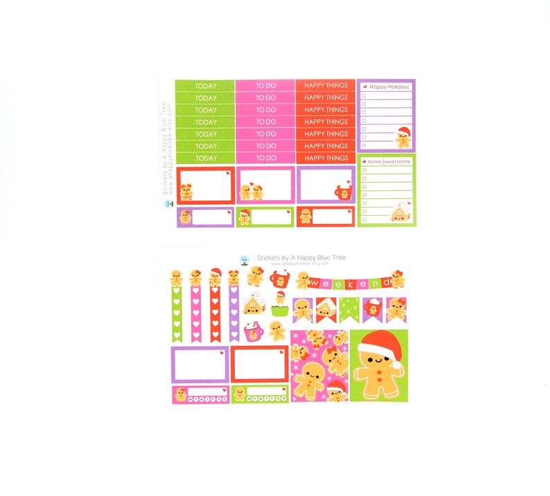 Happy Christmas Treats Sticker Set of 10 VERTICAL Erin Condren | Etsy