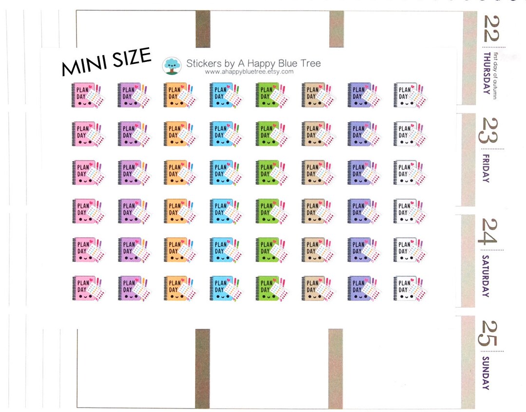 MINI Happy Plan Day Reminder Tracker Cute Kawaii Planner Stickers for ...