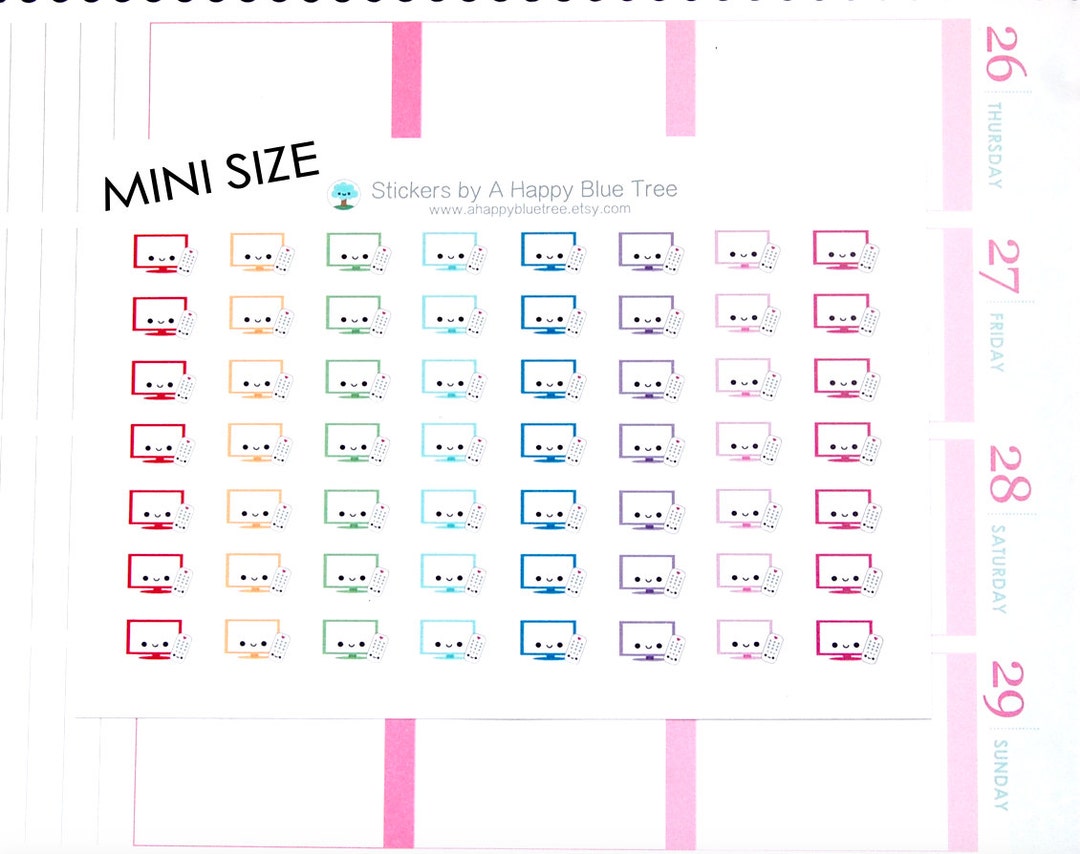 MINI Happy TV Television Reminder Tracker Kawaii Planner Stickers Erin ...