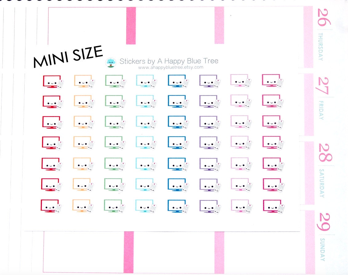 MINI Happy TV Television Reminder Tracker Kawaii Planner Stickers Eri…