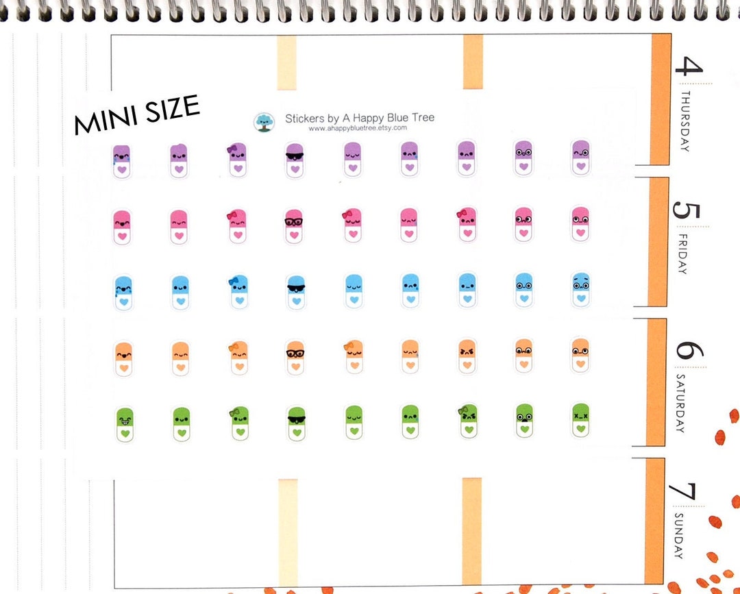MINI Happy Pills EMOTIONS Themed Stickers for Erin Condren Life Planner ...