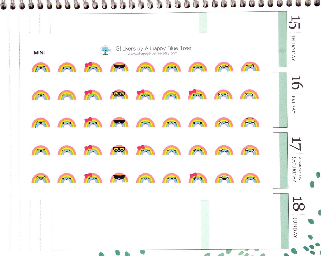 MINI Happy Rainbow Emotions Themed Stickers for Erin Condren Life ...