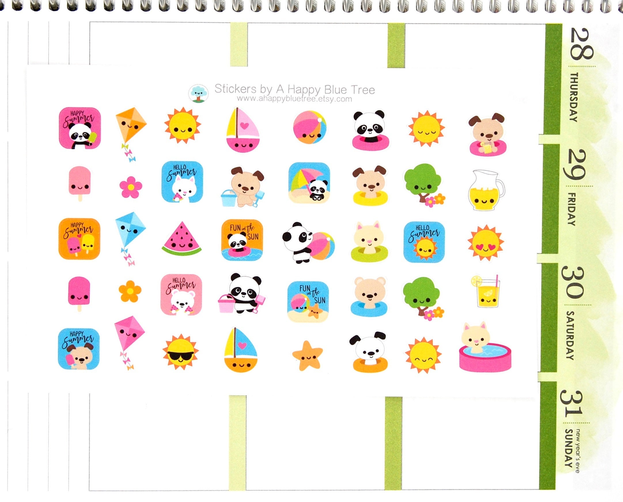 Happy Fun in the Sun Friends Full Box Cute Kawaii Planner Stickers Erin ...
