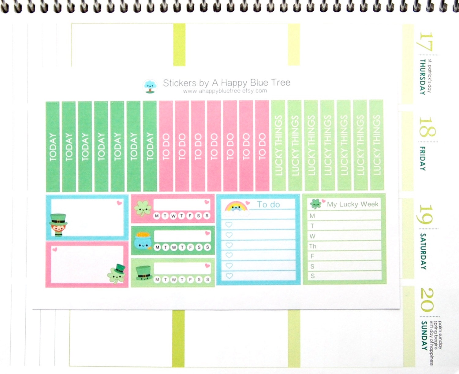 Happy Lucky St Patricks Day Sticker Set HORIZONTAL Erin Condren Life ...