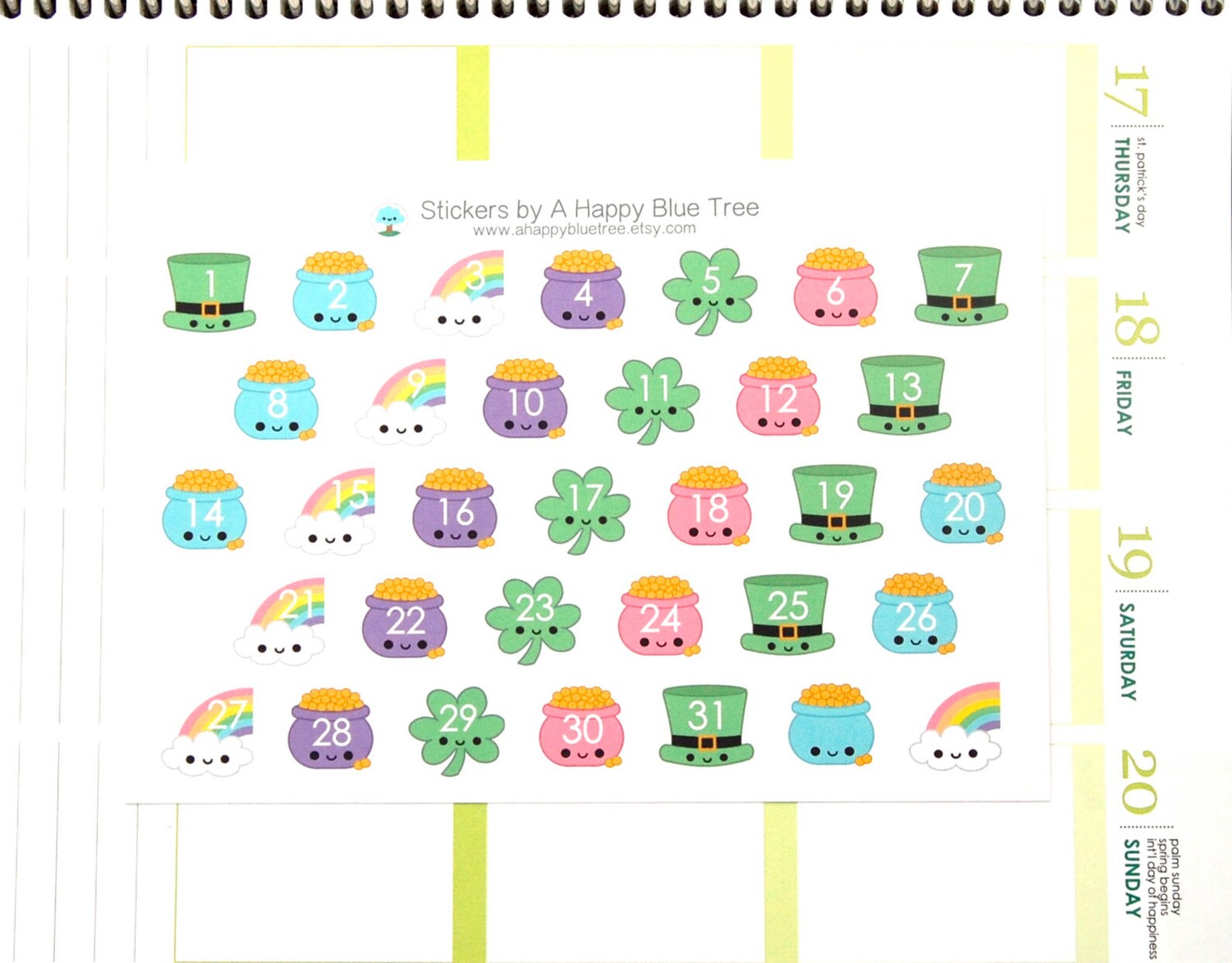 Happy St Patrick's Day Date Dots Covers Vertical or Horizontal Erin ...
