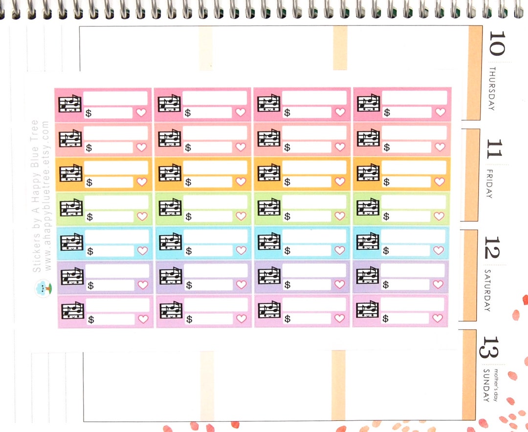 Happy Music Lessons Bill Due Label Tracker Reminder Cute Kawaii ...