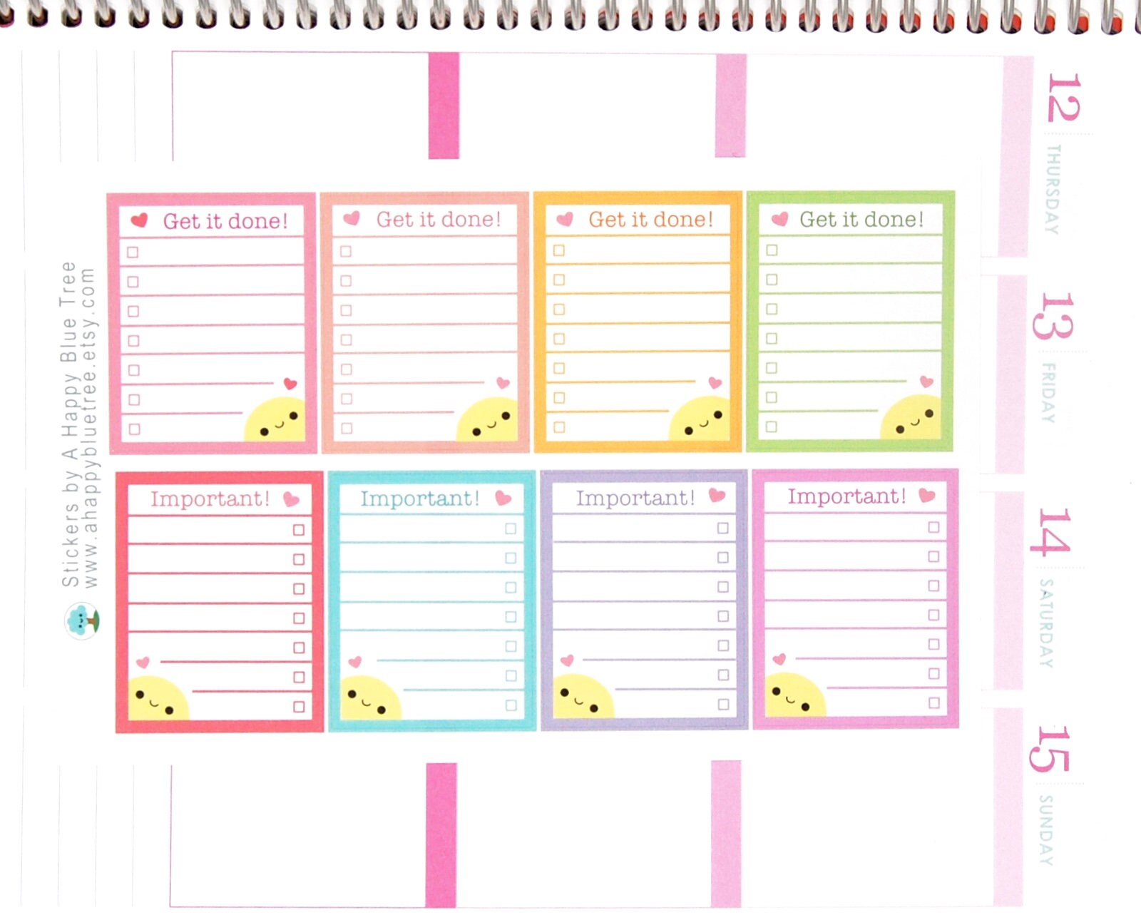 Happy Get It Done/important Full Box Stickers VERTICAL Erin Condren ...