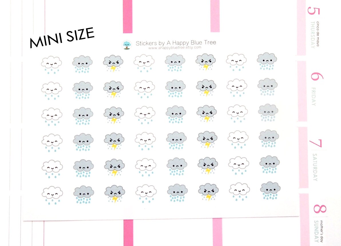 MINI Happy and Sad Weather Tracker Reminder Cute Kawaii Personal ...