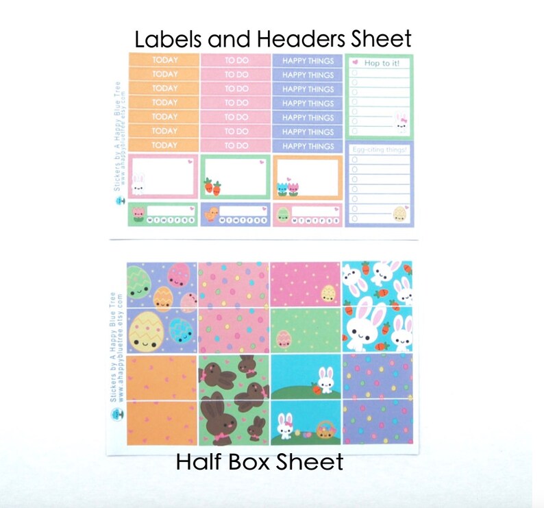 Happy Easter Sticker Set VERTICAL Erin Condren Life Planner ECLP Mambi ...