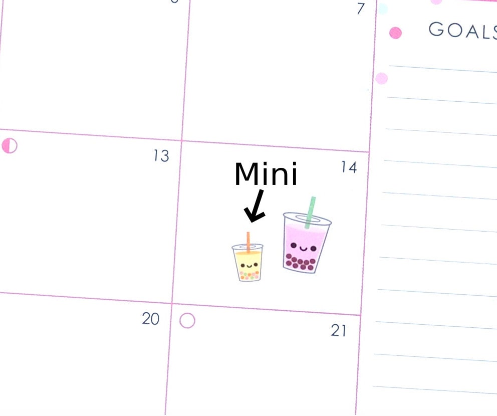 MINI Happy Boba Bubble Tea Cup Tracker Reminder Cute Kawaii - Etsy