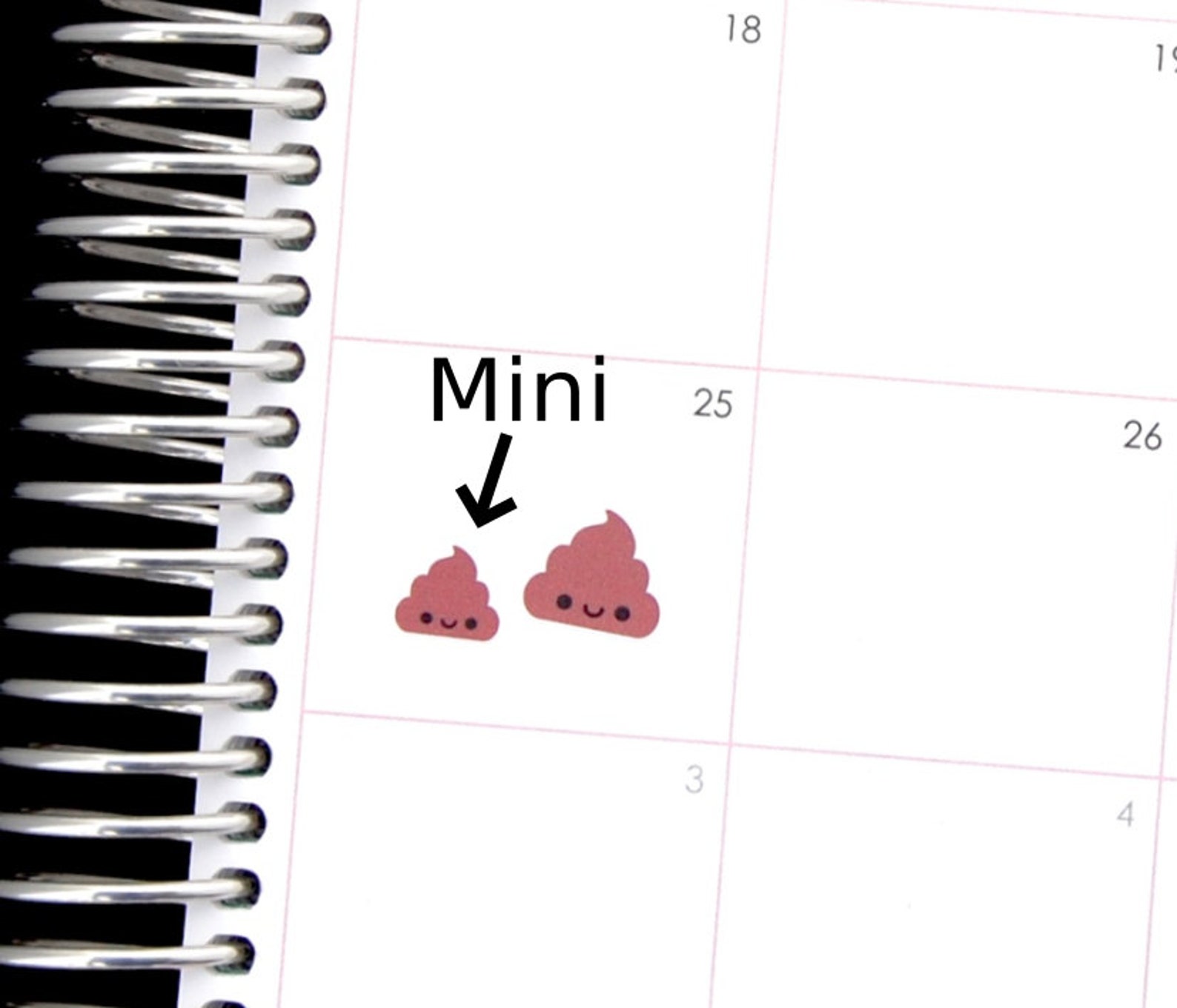 Poop Notebook MINI Happy Poo Reminder Tracker Cute Kawaii Personal Planner Stickers ...