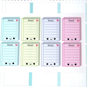 Happy Book Read Full Box Tracker Reminder Cute Kawaii Planner Stickers ...