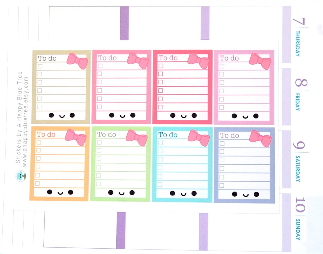 Happy to Do List (with a Bow) Full Box Stickers Erin Condren Life ...