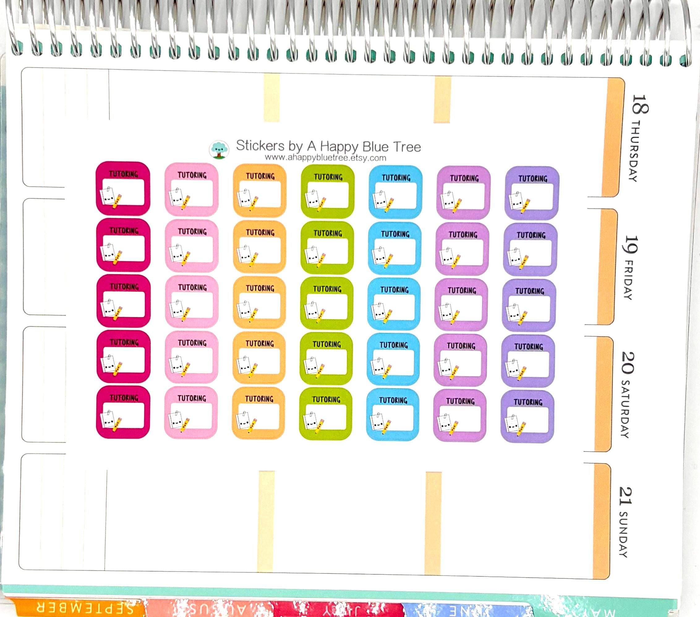 Happy Tutoring Write-in Square Reminder Tracker Cute Kawaii Planner ...