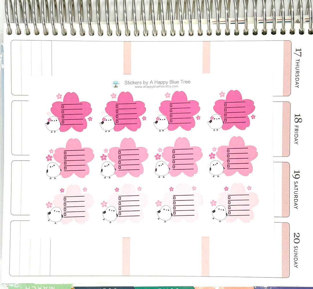Happy Cherry Blossom Birds to Do List Full Box Stickers Erin Condren ...