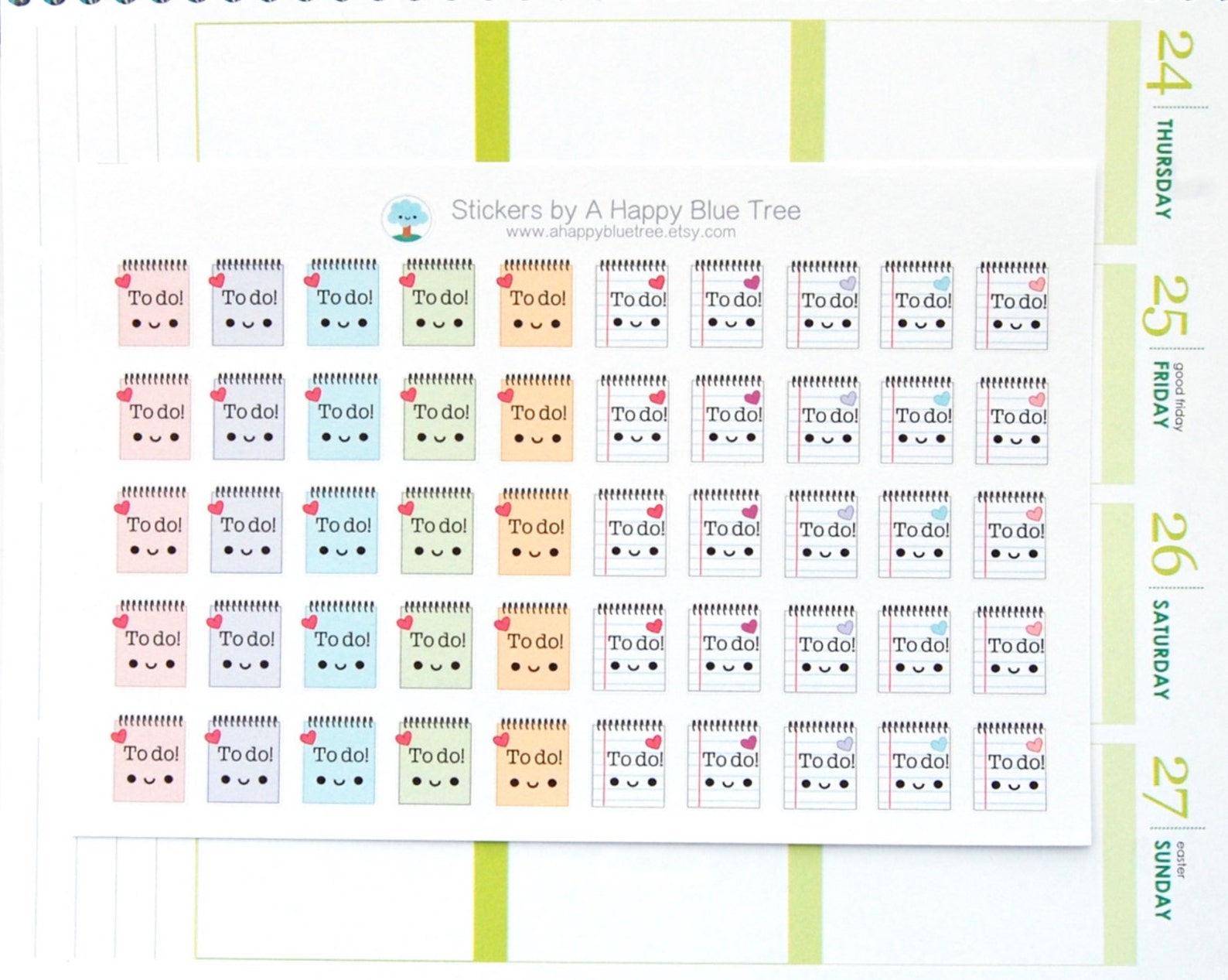 Happy to Do List Reminder Tracker Cute Kawaii Planner Stickers for Erin ...