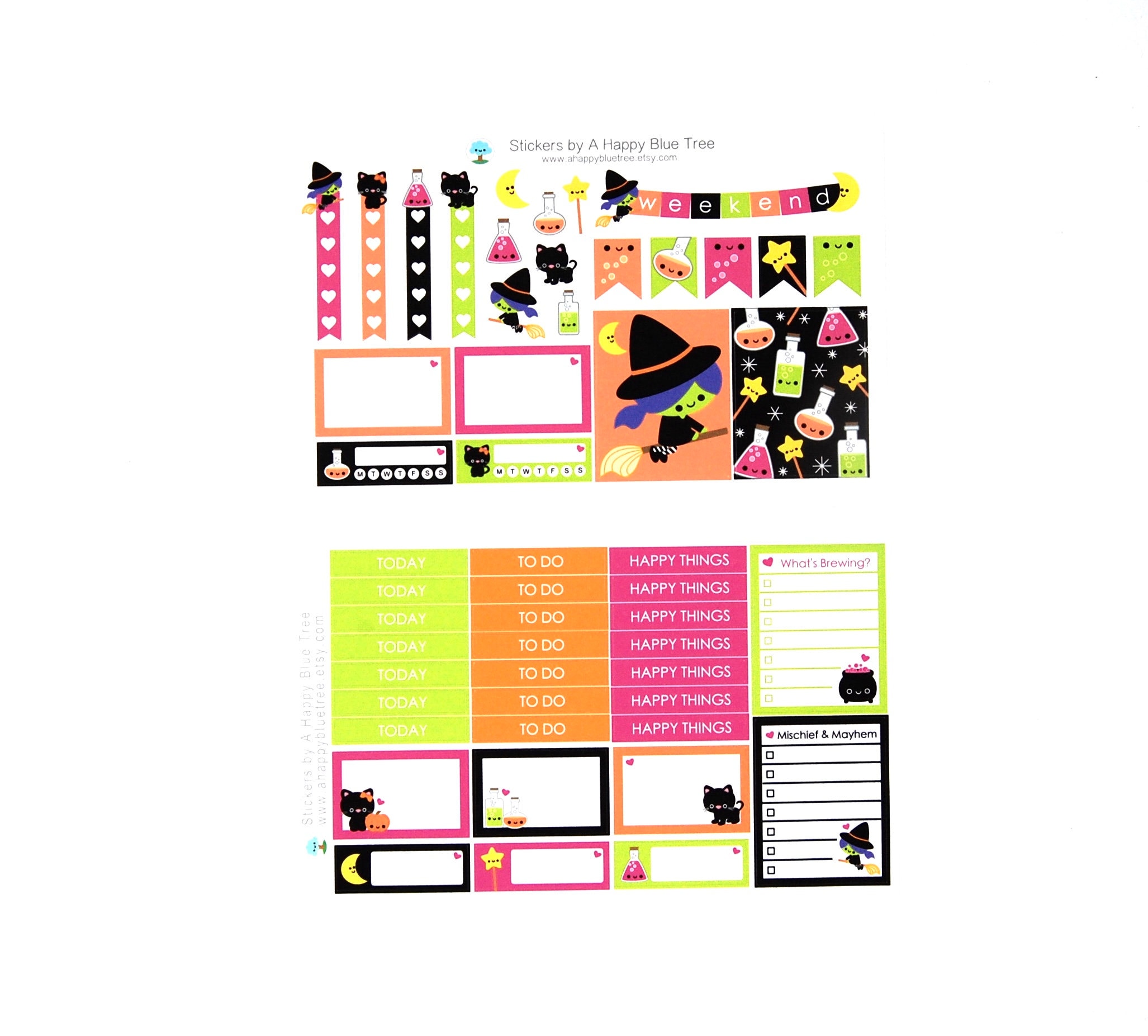 Happy Halloween Treats Sticker Set of 10 VERTICAL Erin Condren Life ...