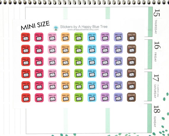 MINI Glücklich Binge Tag Streaming TV TV Erinnerung Tracker Kawaii Sticker  Erin Condren persönliche A5 A6 niedlich lustige Tablet Bill Due - .de