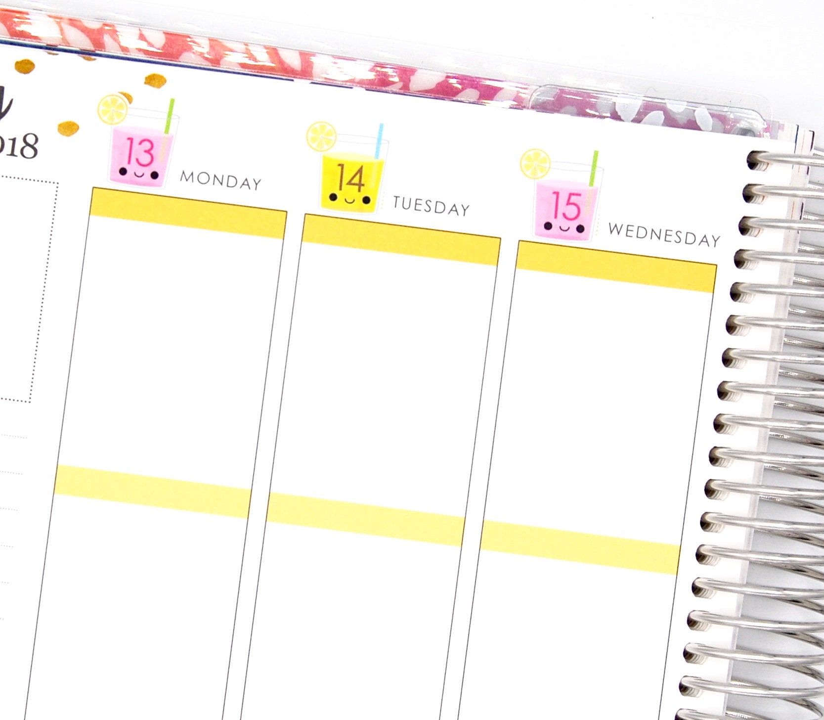 Happy Lemonade Date Covers for VERTICAL Erin Condren Life Planner ECL…