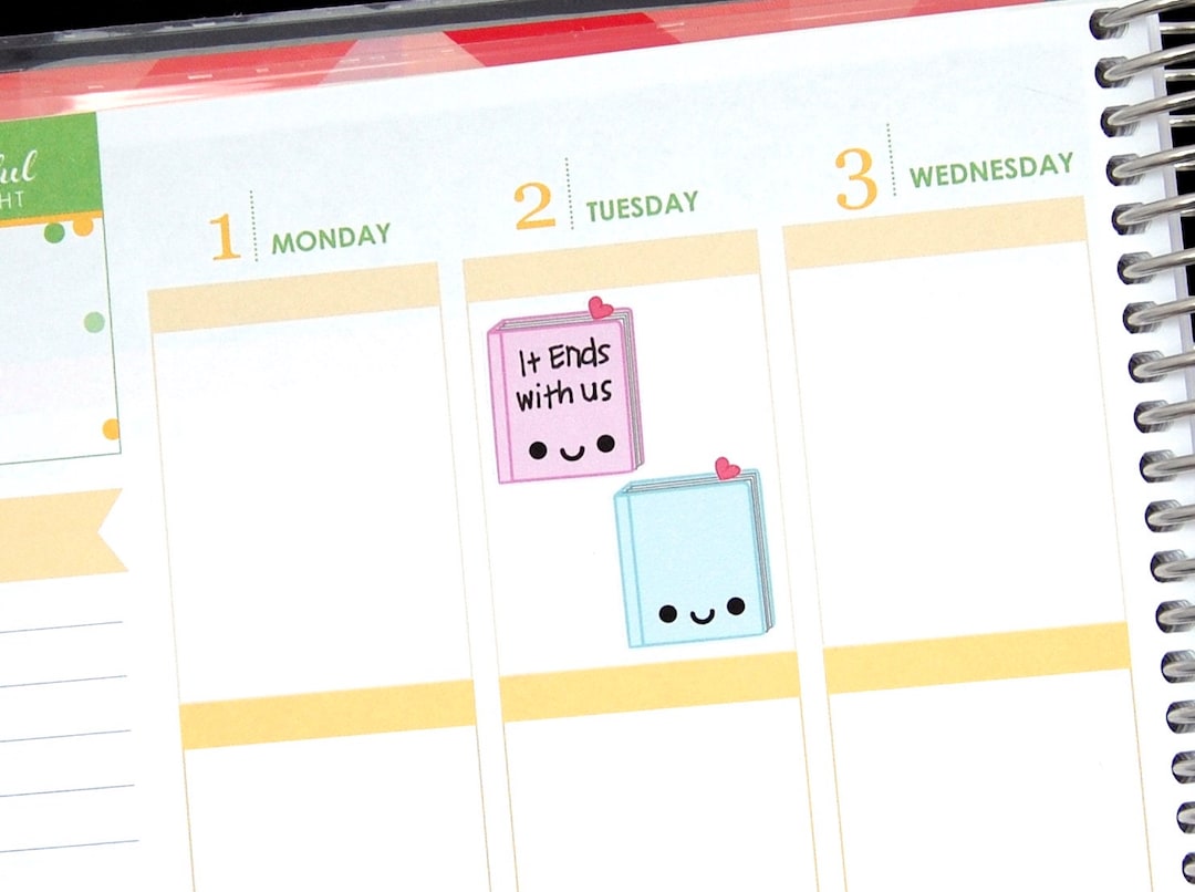 Happy Book Write in Tracker Reminder Cute Kawaii Planner Stickers Erin ...
