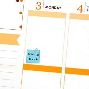 Happy Meeting Reminder Tracker Cute Kawaii Planner Stickers for Erin ...