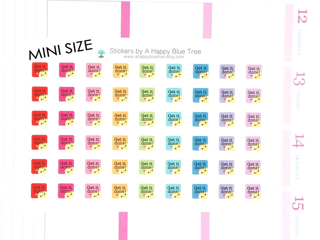 Happy MINI Get It Done Reminder Stickers for Erin Condren Life Planner ...
