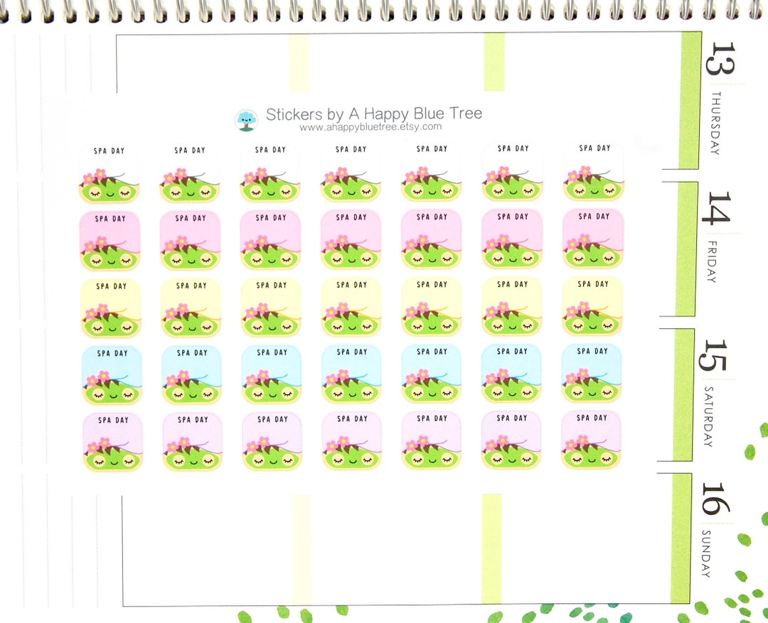 Happy Spa Day Write in Reminder Tracker Cute Kawaii Planner Stickers ...