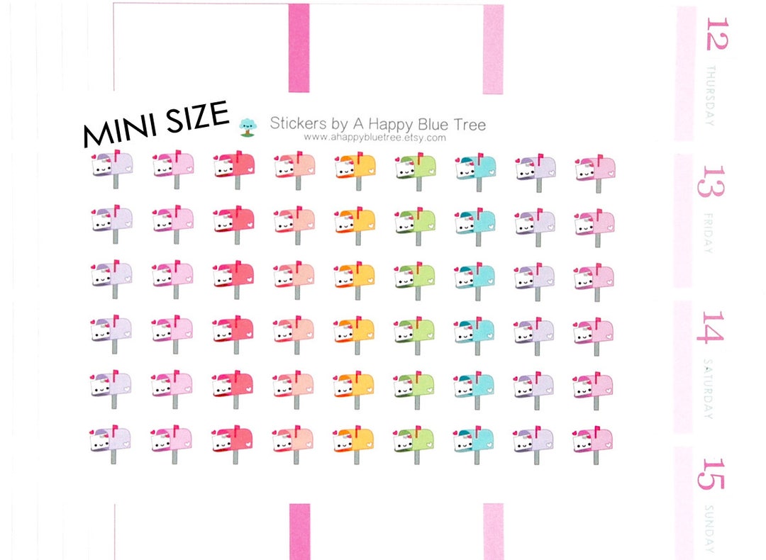 MINI Happy Mail Day Reminder Tracker Cute Kawaii Personal Planner ...