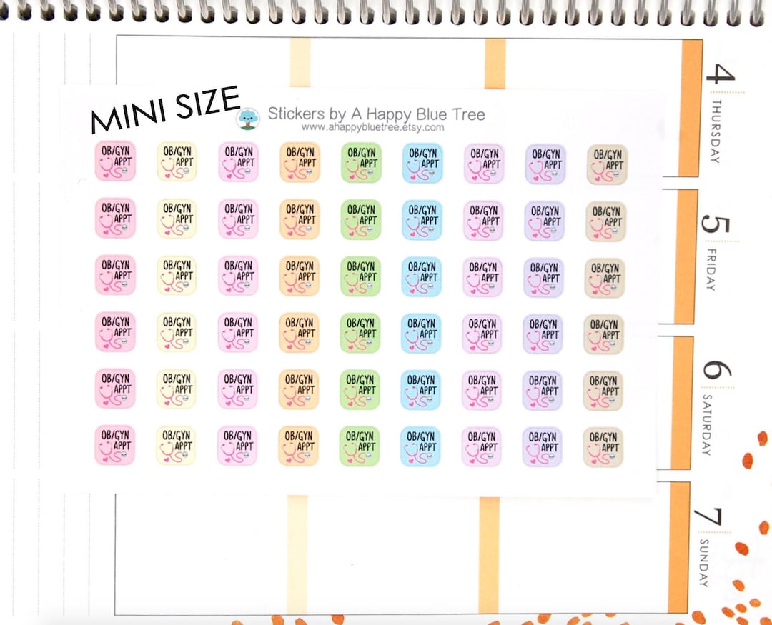 MINI Happy OB/GYN Doctor Appointment Reminder Tracker Cute Kawaii ...