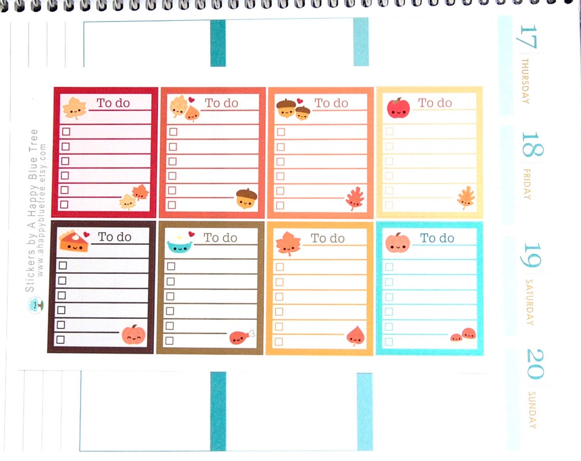 Happy to Do List FALL Theme Full Box Stickers Erin Condren - Etsy